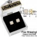 6mm E076 Gold Forever Gold Bevel Cut Square Cubic Zirconia Earrings Asst 106421-E076